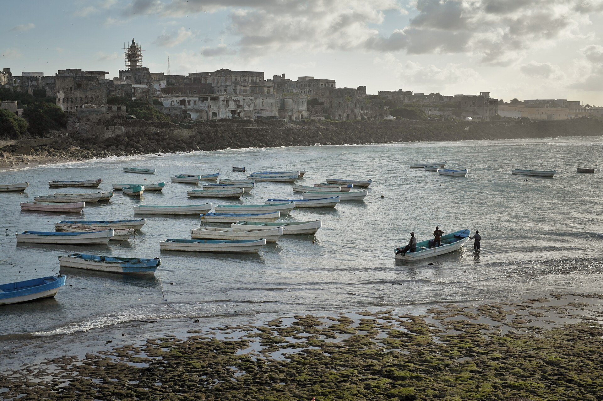 The Mogadishu coastline on the Indian Ocean